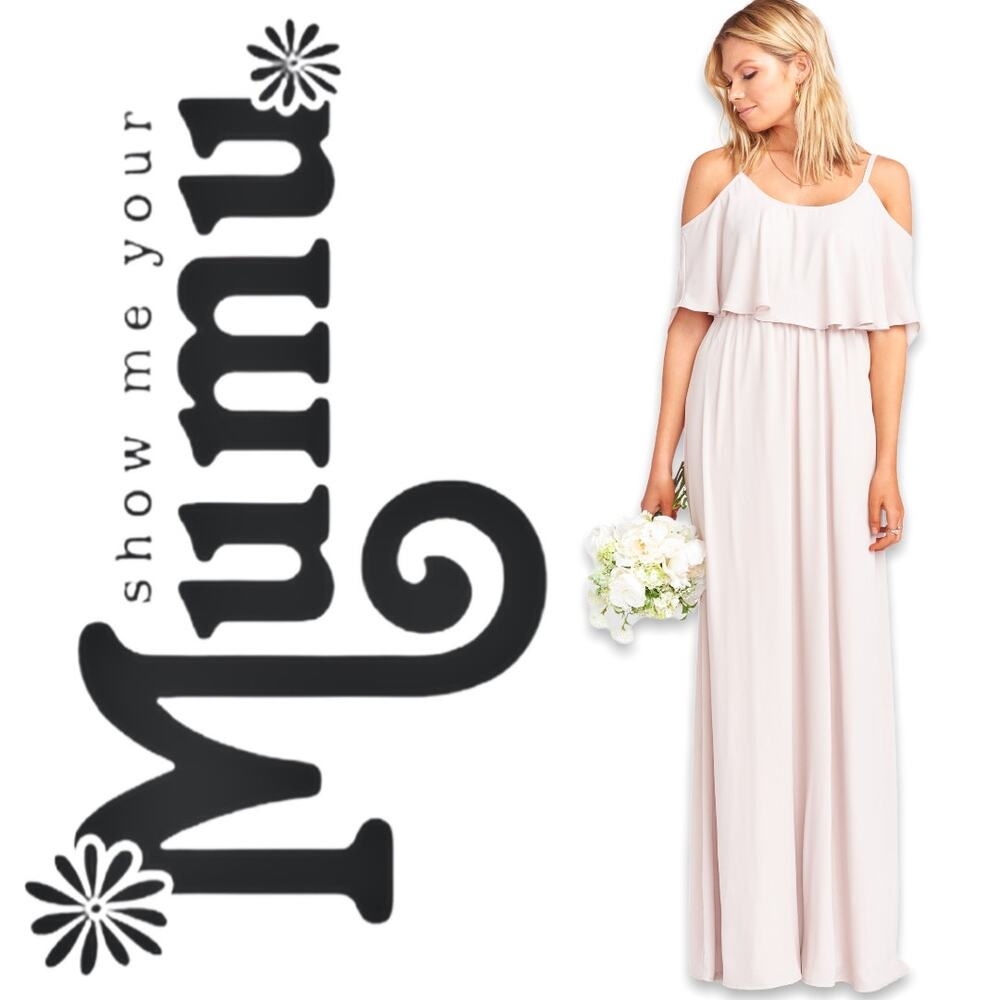 NEW Show Me Your MuMu Caitlin Ruffle Maxi Dress L